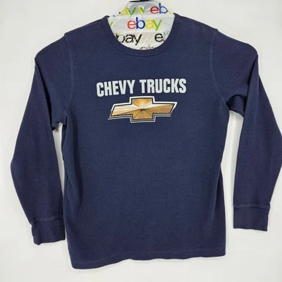 Gm 雪佛兰衬衫男式 2XL 海军蓝卡车标志套衫长袖 — 第 1/4 张图片