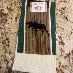 Alaska Elch Bär Souvenir Küchentuch gewebt neu ca. 24" x 14 - Bild 1 von 4