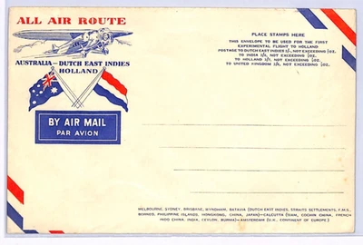 AUSTRALIA AirMail Cover DUTCH EAST INDIES Aviation HOLLAND Unused Envelope XF179 — 第 1/4 张图片