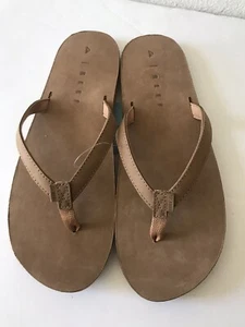 SANDALIAS CHANCLAS SUPERIORES DE CUERO SOLANA TOSTADO/TOSTADO CLARO MUJER TALLA 11 NUEVAS CON ETIQUETAS - Imagen 1 de 7