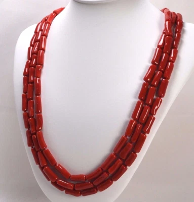 Collar Oro Amarillo 18KT Con Mametti Coral Rojo Primera Elección Ónix Ogln 0135 - Imagen 1 de 4