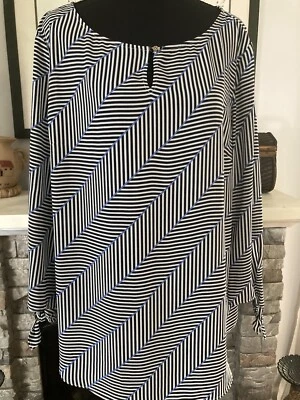 Blusa para mujer Talbot Office Business espiga rayas manga corbata talla XL nueva con etiquetas Foto 1 de 4