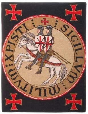 NEW SCEAU TEMPLIER KNIGHTS TEMPLAR SEAL TAPESTRY LINED WALL HANGING, 23" X 18" - Image 1 of 4