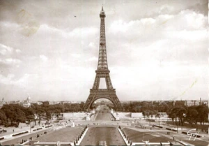 Ansichtskarte Eiffelturm Paris 1941 mit Briefmarke u.Sonderstempel a.deutscher B - Bild 1 von 2