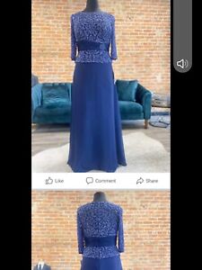 Mother of Bride/Groom Blue Dress Size 16 Cameron Blake Mon Cheri