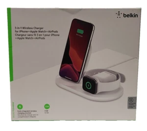 Chargeur sans fil Belkin 3-en-1 pour iPhone + Apple Watch + Airpods - Photo 1 sur 6