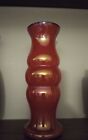 Rare Loetz Powolny Orange Tango Czech Iridescent Marked Glass Vase 9"