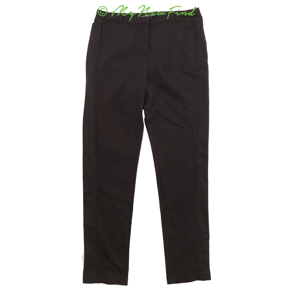 Pantalones de esmoquin ajustados Harlowe & Graham talla S rayas laterales al tobillo negros nuevos con etiquetas B75 Foto 1 de 2