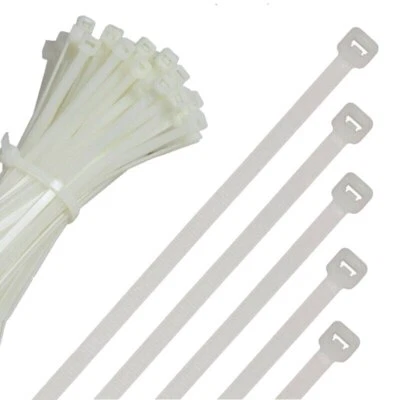 CABLE TIES  ZIP TIES WHITE LONG SHORT SMALL THICK THIN LONG HEAVY DUTY - Image 1 of 2