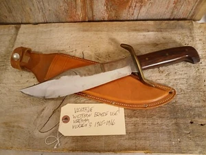 VTG. Western Bowie Knife Version # 3 "1965-'66 w/ Wooden Handle & Leather Sheath - Picture 1 of 23