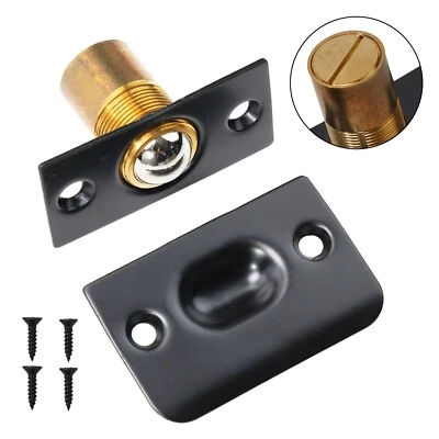 Brass Steel Adjustable Roller Ball Door Spring Catch Lock Internal Latch Set - Image 1 of 4