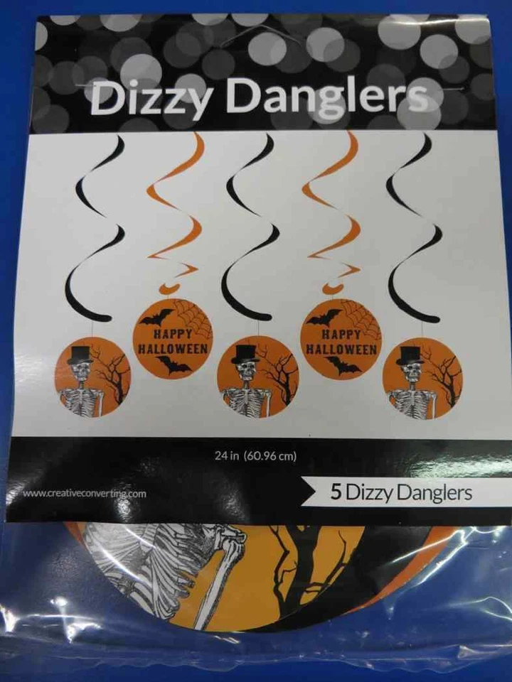 Spooky Scenes Skeleton Bat Spider Halloween Party Decoration Dizzy Danglers - Image 1 of 1