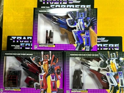 TRANSFORM G1 Reissue Ramjet/Thrust/Dirge Brand New 3 pcs Free SpeedPAK ship - Image 1 of 4