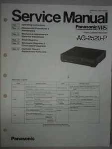 Panasonic Service Manual VCR AG-2520-P - Picture 1 of 2