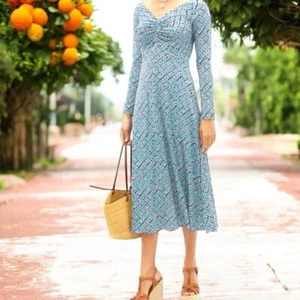 Robe midi ballerine puzzle LA DOUBLE J taille XS jersey fluide azzuro neuve avec étiquette - Photo 1/11