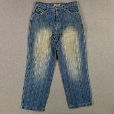 Jeans vintage PJ Mark 38x34 folgado anos 90 martelo laço carpinteiro perna larga - Imagem 1 de 4