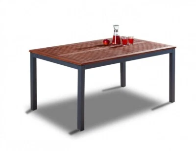 Solax-Sunshine Alu-Gartentisch mit Holzplatte "Genua" - Braun SE