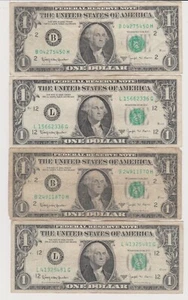1963 B Joseph Barr $1 Dollar Federal Reserve Bills--Lot of 10--FREE SHIPPING - Picture 1 of 6