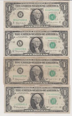 1963 B Joseph Barr $1 Dollar Federal Reserve Bills--Lot of 10--FREE SHIPPING - Image 1 of 4
