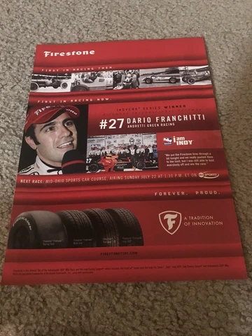 2007 DARIO FRANCHITTI #27 WINS AT RICHMOND RACEWAY FIRESTONE Poster Print Ad Cover