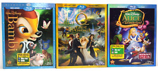 Bambi + Great & Powerful Oz + Alice au pays des merveilles Blu-ray en verre feuilleté + DVD EUC