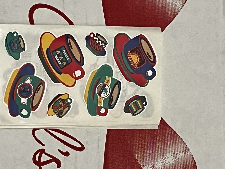 Frances Meyer Colorful COFFEE Cups Scrapbook Stickers 10 Sheets - Image 1 of 1