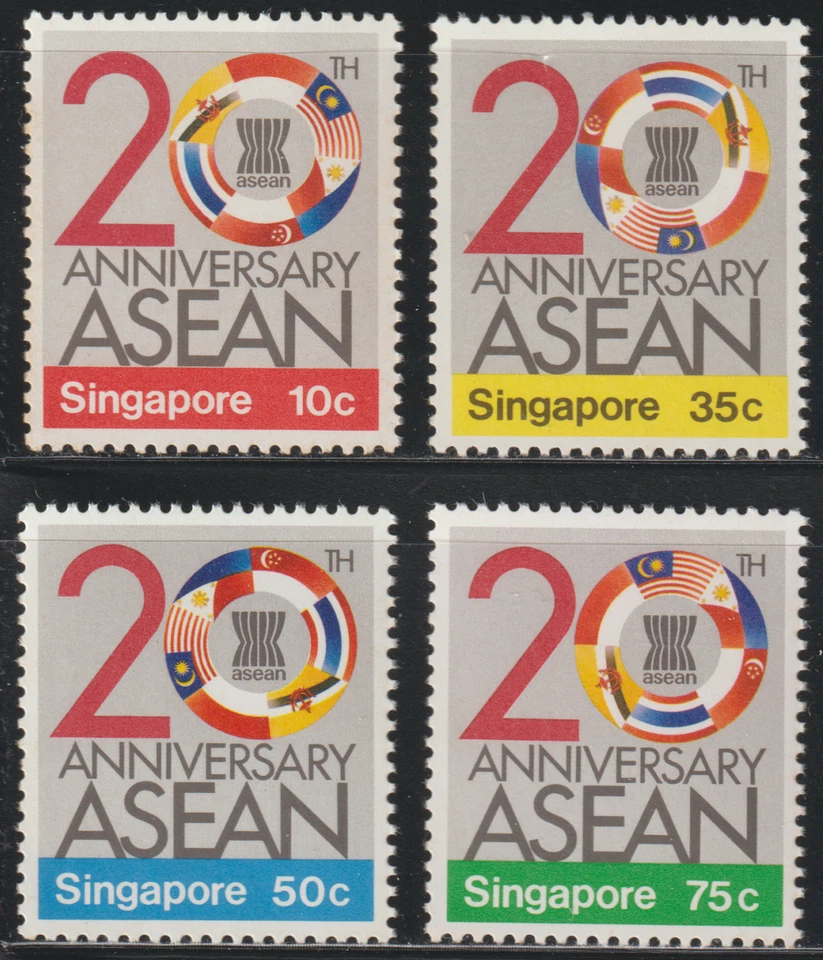 (S127)MALAYSIA SINGAPORE 1987 20TH ANNIV OF ASEAN SET 4V MNH. FV S$ 1.70 - Image 1 of 2
