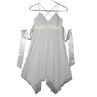 Macy's City Studio Dress Size Small Asymmetrical White Fit And Flare Sleeveless