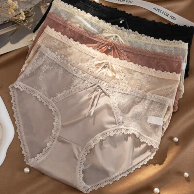 5 PIEZAS/LOTE Sexy Mujeres Bragas de Satén Calzoncillos Encaje Damas Ropa Interior Francesa Lencería Foto 1 de 4