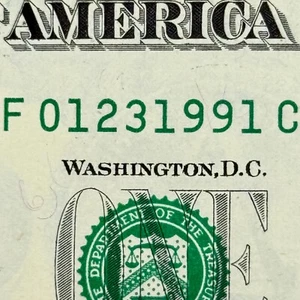 January 23rd 1991 Dollar Jan 23 1991 Birthday NEW Serial Number Uncirculated $1 - Picture 1 of 3