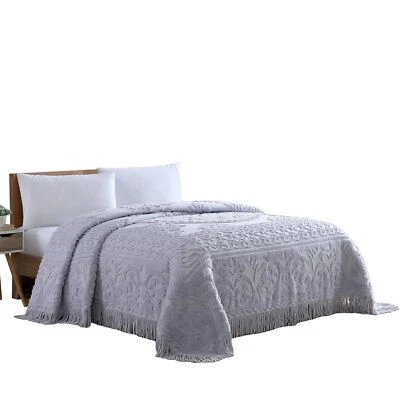 Beatrice Home Fashions Medallion Chenille Bedspread, Twin, Lavender - Image 1 of 3