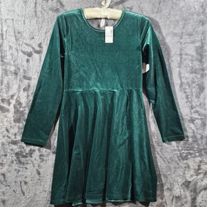 Mädchen Kleid Fichtengrün Weich Samt Stil Kinder Place XL 14 NEU - Bild 1 von 4