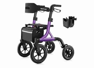 Andador Andador MAXWALK con Asiento Andadores Altos para Personas Mayores Ruedas de Goma Grandes de 12" - Imagen 1 de 10