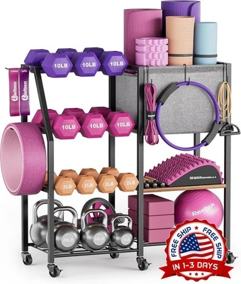 Soporte para mancuernas rusas con soporte para esterilla deyoga (Negra) НОВАЯ США - Изображение 1 из 4