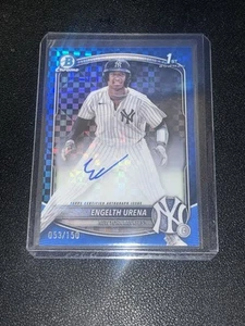 2025 Bowman Chrome Engelth Urena 1st Blue X-Fractor Auto /150 Yankees - Bild 1 von 2