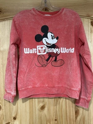 Walt Disney World Sweatshirt Kids Red Crewneck Mickey Mouse Sweatshirt Large - Image 1 of 4