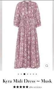 NEW Daughters Of India Kyra Midi Dress Size XXXL Musk/mauve 100% Cotton - Picture 1 of 9