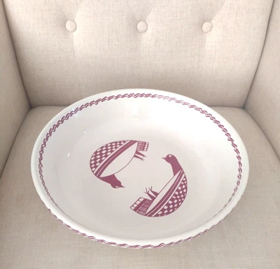 Santa Fe Railway Mimbreno Pipestone large round  bowl  2 Birds- Rare! Oven Proof - Image 1 of 4