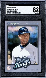 2002 DONRUSS DIAMOND KINGS STUDIO SERIES/250 DEREK JETER SGC 8 POP 1 - Picture 1 of 2