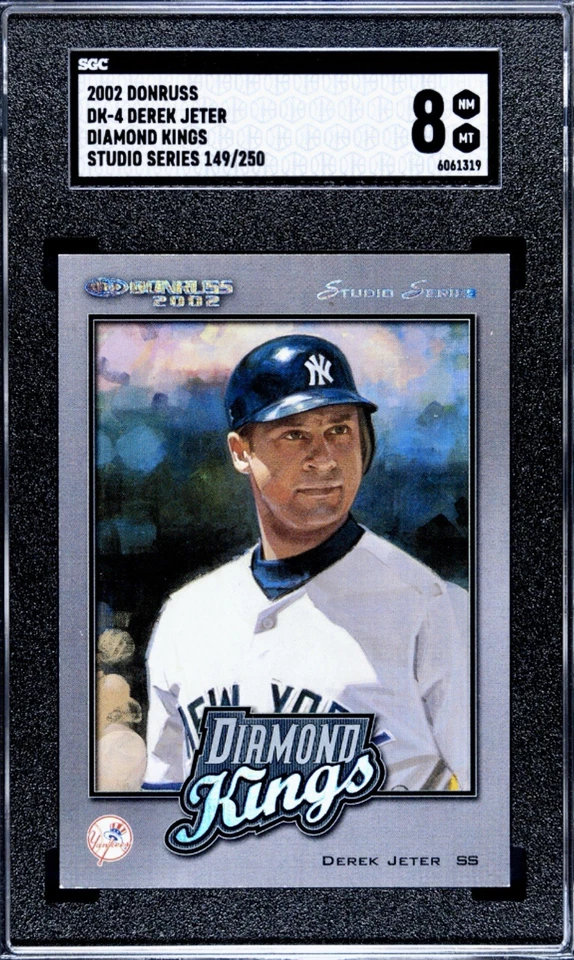 2002 DONRUSS DIAMOND KINGS STUDIO SERIES/250 DEREK JETER SGC 8 POP 1 - Image 1 of 2