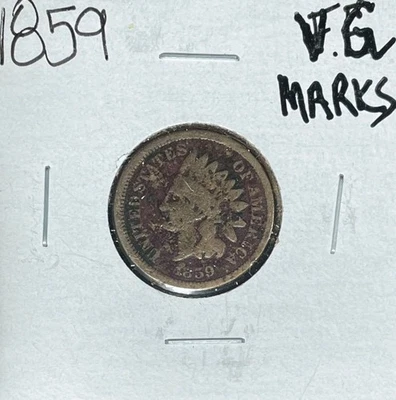 1859 INDIAN HEAD CENT~VG MARKS ~NICE OLD COIN~ - Image 1 of 2