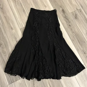 Vintage Joseph Ribkoff Maxi Skirt Black Lace Lined EUC Size 8 - Picture 1 of 10