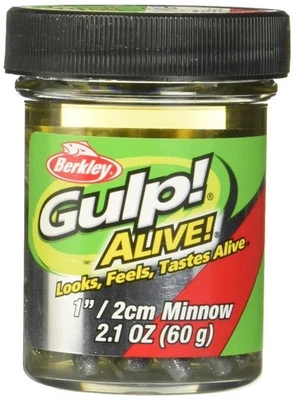 Cebo de pesca de plástico suave Berkley Gulp Alive 1 pulgada verde brillante Minnows Foto 1 de 2