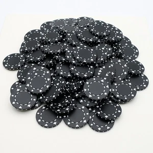 JOB LOT - 125 x BLACK Suited, 12g ABS Poker Chips - USED Once for ART PROJECT - Picture 1 of 4