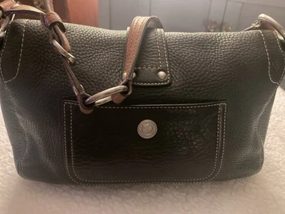 BONITO Bolso de Hombro Cartera Coach Chelsea Cuero Negro Guijarro Foto 1 de 4