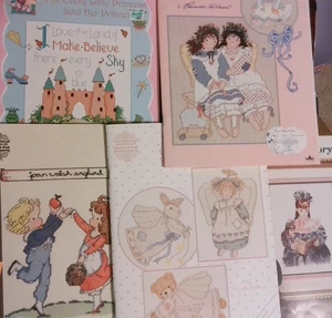 5 Gloria Pat cross stitch child princess castle petticoat angel bear amanda - Picture 1 of 1