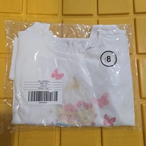 Janie and Jack girls Butterfly Ruffle Sleeve Tee Size 8 White - Picture 1 of 3
