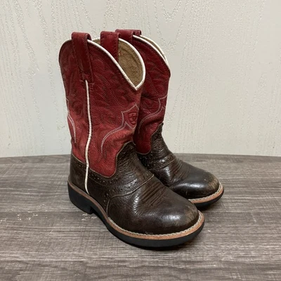 Botas vaqueras de cuero para niños Ariat rojas y marrones talla 9 10008722 Foto 1 de 4