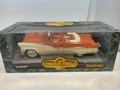 Ertl American Muscle 1/18 1956 Ford Sunliner Orange & White Diecast Model Car - Image 1 of 4