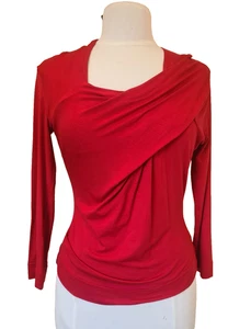 Vivienne Westwood long sleeve stretch red top Blouse Size L UK 10-12 New - Picture 1 of 19